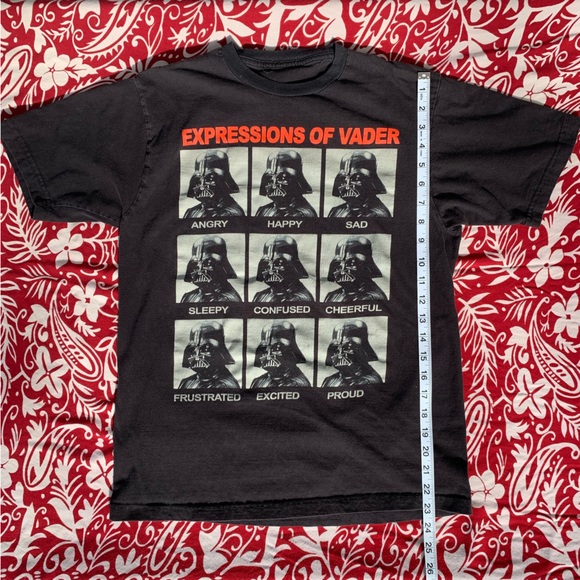 💫 Expressions of Darth Vader Graphic Shirt No Tag Size S/M Black Novelty Tee 💫 - Picture 5 of 12